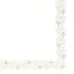 White Flower Border Paper Napkin - (Pack of 20)