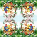 Decoupage Paper Napkins - Bunnies Print (4 Sheets)