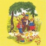 Decoupage Paper Napkins - Bunnies Print (4 Sheets)