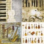 Decoupage Paper Napkins - Music Theme (4 Sheets)