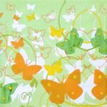 Butterflies Green & Orange Paper Napkin - (Pack of 20)