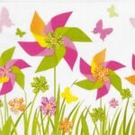 Floral Paper Flowers Multicolour Paper Napkin - (Pack of 20)