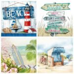 Decoupage Paper Napkins - Beach Theme (4 Sheets)