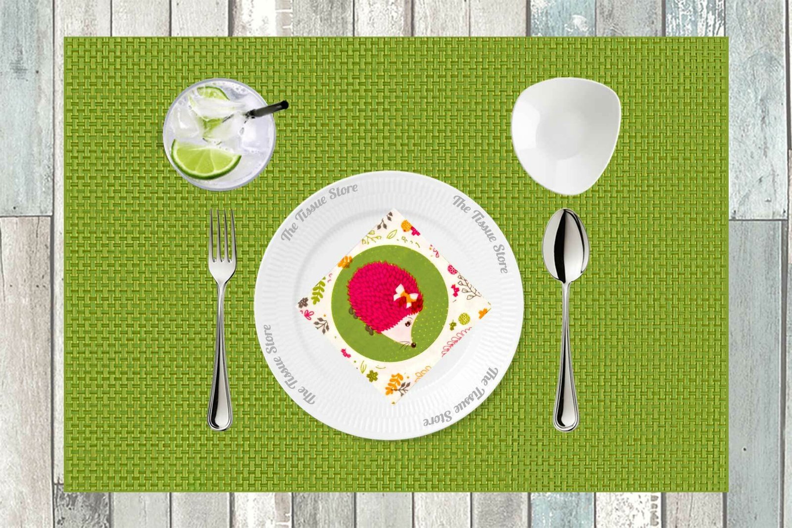 Breakfast / Cocktail Paper Napkin -Porcupine- Print - (Pack of 20) - The Tissue Store Breakfast / Cocktail Paper Napkin -Porcupine- Print - (Pack of 20)