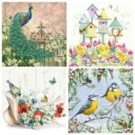Decoupage Paper Napkins - Bird Print 9 (4 Sheets)