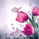 Decoupage Paper Napkins - Butterfly & Tulips