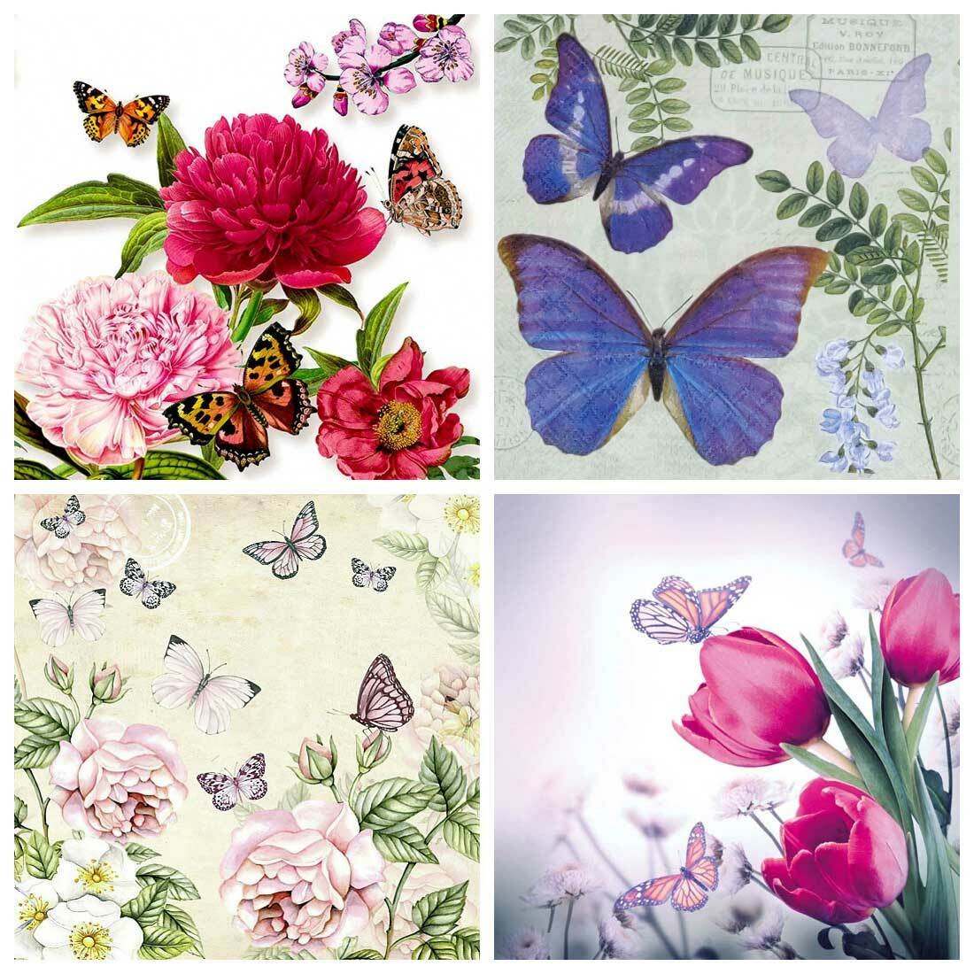 Decoupage Paper Napkins - Butterflies 6 (4 Sheets) - The Tissue Store Decoupage Paper Napkins - Butterflies 6 (4 Sheets)