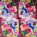 Decoupage Paper Napkins - Blue Bird With Flowers