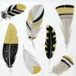 Decoupage Paper Napkins - Feathers