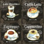 Decoupage Paper Napkins - Types of Coffee