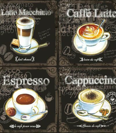 Decoupage Paper Napkins - Types of Coffee