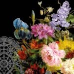 Decoupage Paper Napkins - Still Life Bouquet Black