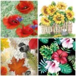 Decoupage Paper Napkins - Floral 15 (4 Sheets)
