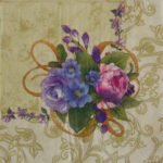 Floral Cream Paper Napkin - (Pack of 20)