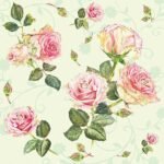 Decoupage Paper Napkins - Floral Rosie Rose Green