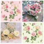 Decoupage Paper Napkins - Floral 18 (4 Sheets)