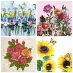 Decoupage Paper Napkins - Floral 22 (4 Sheets)