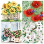 Decoupage Paper Napkins - Floral 23 (4 Sheets)