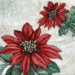Decoupage Paper Napkins - Flores De La Navidad Red