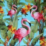 Decoupage Paper Napkins - Flamingos Aqua