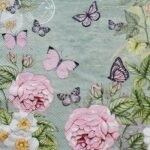 Decoupage Paper Napkins - Botanical Green with Butterflies