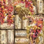 Decoupage Paper Napkins - Grapes and Corks