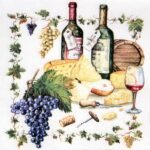 Decoupage Paper Napkins - Wine And Cheese