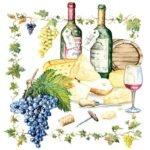 Decoupage Paper Napkins - Wine And Cheese