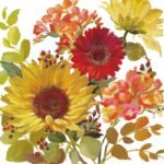 Decoupage Paper Napkins - Sunny Flowers Cream Sunflower
