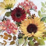 Decoupage Paper Napkins - Sunny Flowers Cream Sunflower