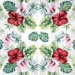 Decoupage Paper Napkins - Hibiscus Floral White