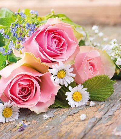 Decoupage Paper Napkins - Roses Pink