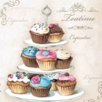 Decoupage Paper Napkins - Cupcakes on Etagere