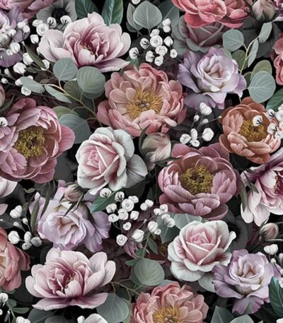 Decoupage Paper Napkins - Vintage Flowers Black