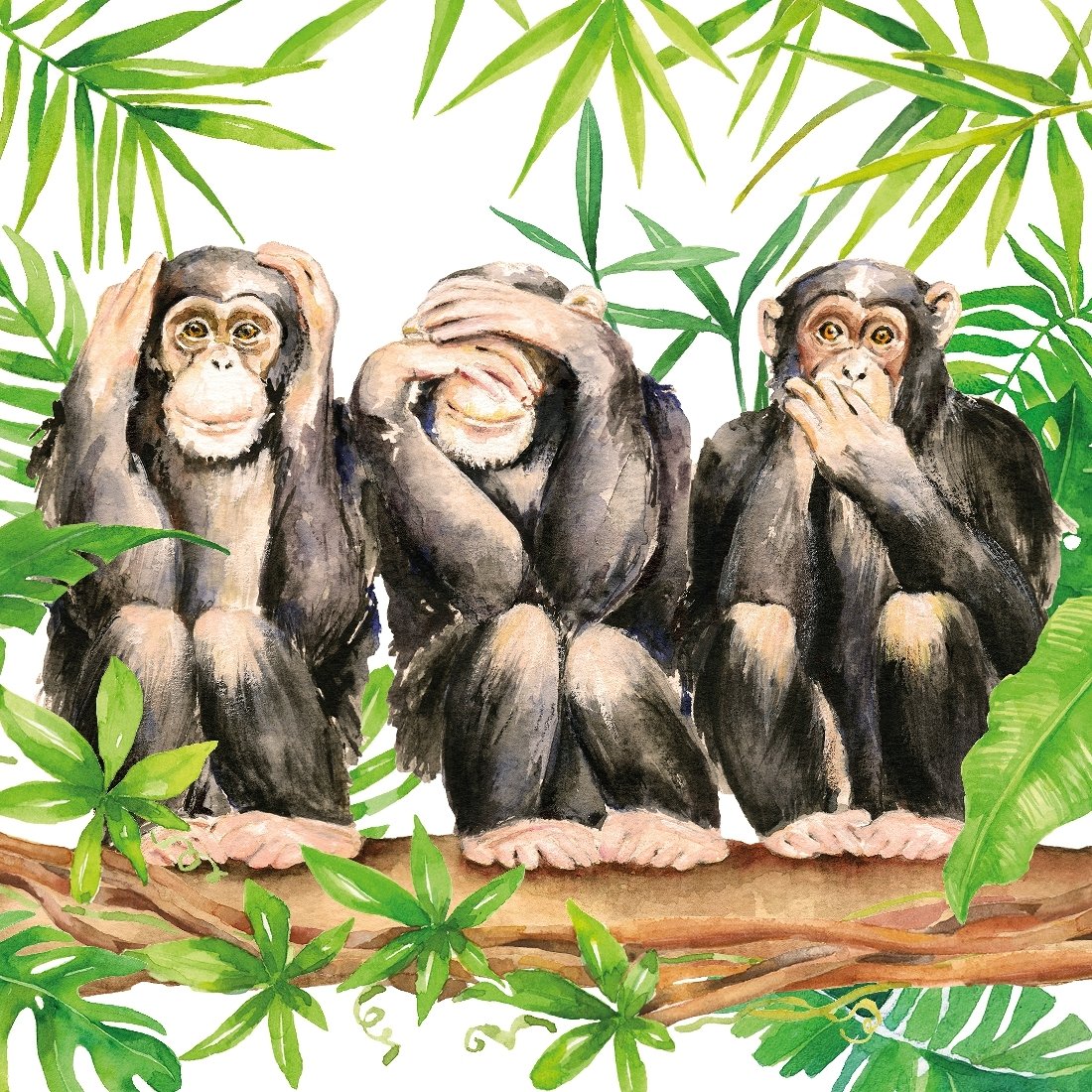 Decoupage Paper Napkins - Three Apes - The Tissue Store Decoupage Paper Napkins - Three Apes