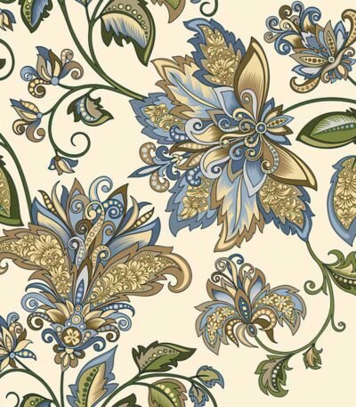 Decoupage Paper Napkins - Golden Blue Hindi Pattern