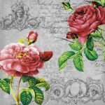 Decoupage Paper Napkins - Deux Roses Classique Grey