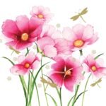 Decoupage Paper Napkins - Flowers & Dragonfly