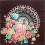 Decoupage Paper Napkins - Bunch of Flowers with Mandala Dark Claret