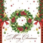Decoupage Paper Napkins - Merry Christmas Wreath