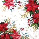 Decoupage Paper Napkins - Traditional Poinsettia