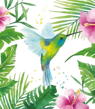 Decoupage Paper Napkins - Tropical Hummingbird