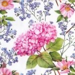 Decoupage Paper Napkins - Pink Hydrangea and Forget