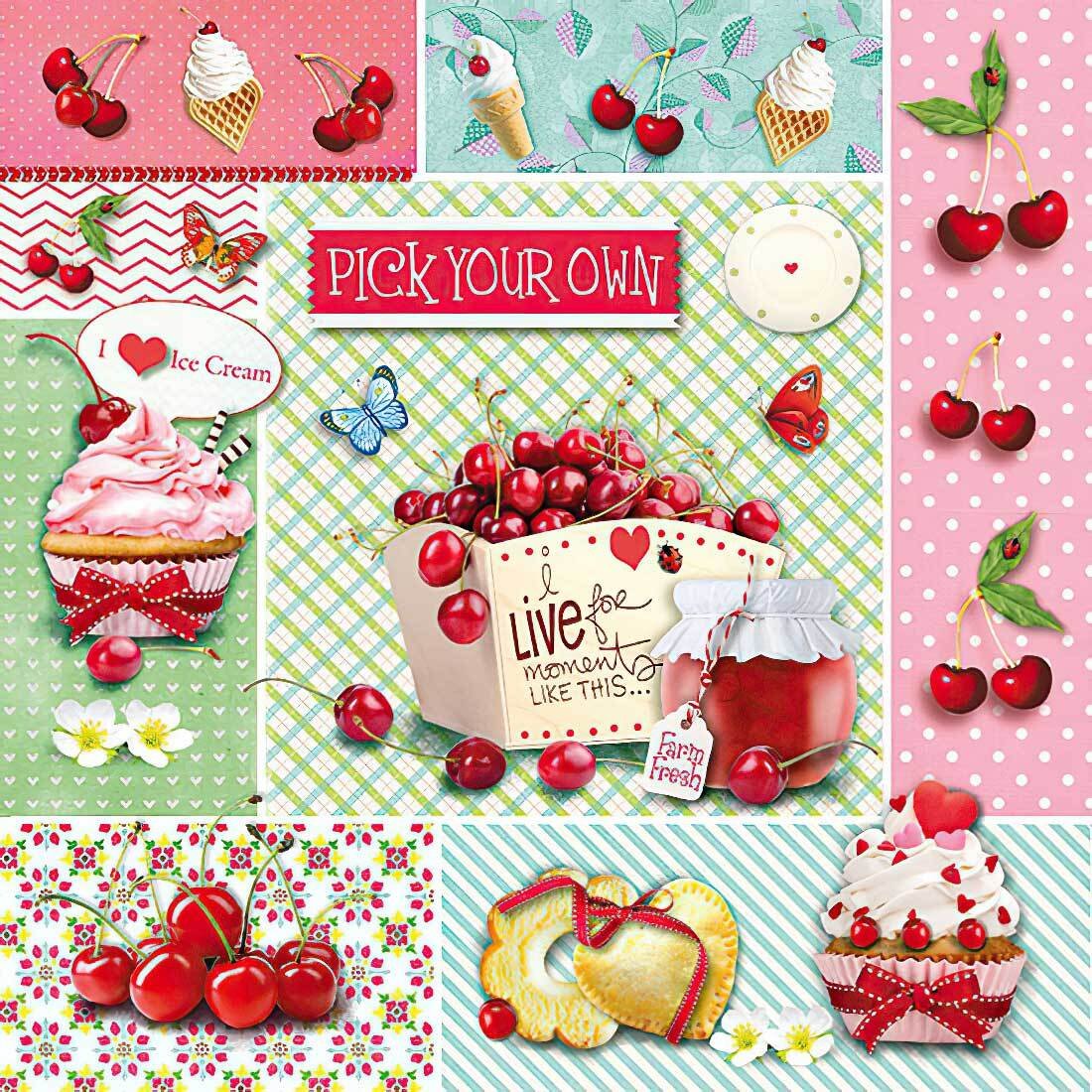Decoupage Paper Napkins - Red Cherries - The Tissue Store Decoupage Paper Napkins - Red Cherries