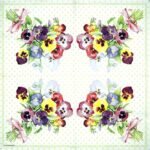 Decoupage Paper Napkins - Bunch of Violets Green