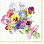 Decoupage Paper Napkins - Bunch of Violets Green