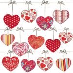 Decoupage Paper Napkins - Hearts on Wire