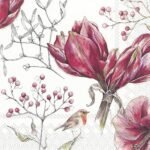 Decoupage Paper Napkins - Winter Amaryllis