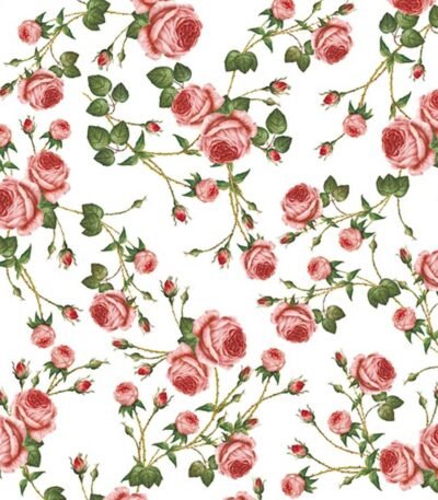 Decoupage Paper Napkins - Small Roses White