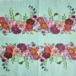 Decoupage Paper Napkins - Flower Border Green